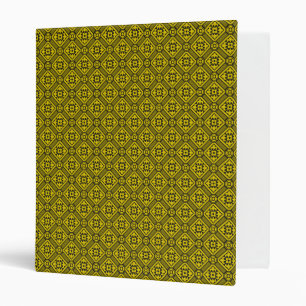 Medieval Yellow Black Lilies Romanesque Pattern Binder