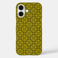 Medieval Yellow Black Lilies Romanesque Pattern
