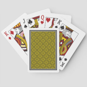 Medieval Yellow Black Lilies Romanesque Pattern Playing Cards