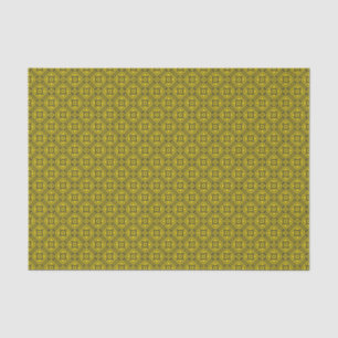 Medieval Yellow Black Lilies Romanesque Pattern Tissue Paper