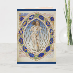 medieval zodiac greeting card