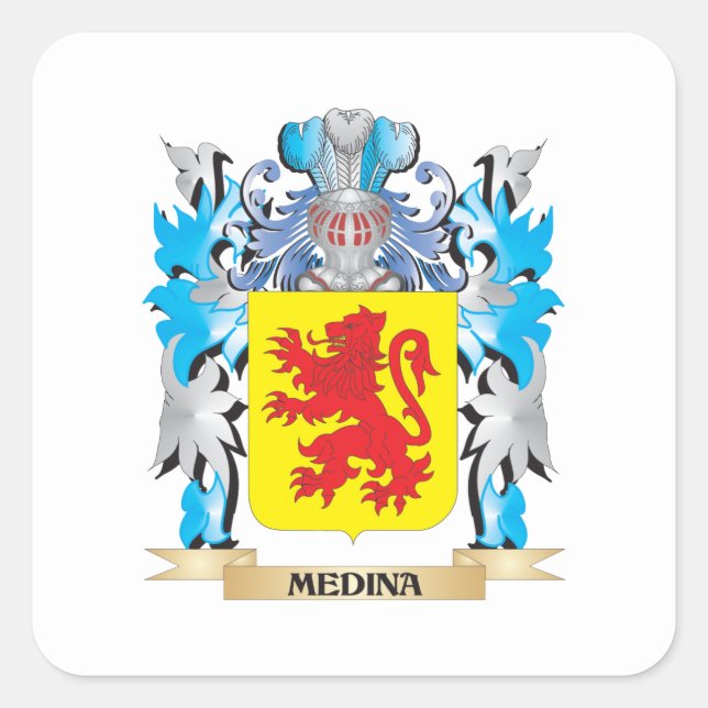Medina Coat of Arms - Family Crest Square Sticker (Front)