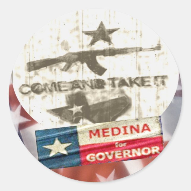 Medina For Governor Classic Round Sticker (Front)