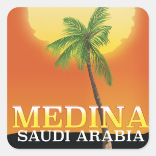 Medina Saudi Arabia Travel poster Square Sticker