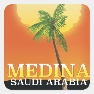 Medina Saudi Arabia Travel poster Square Sticker