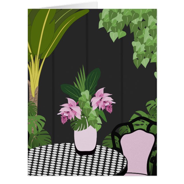 Medinilla Table Centrepiece Garden Greeting Card (Front)