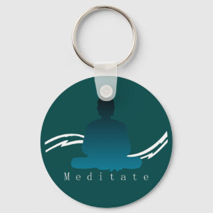 "Meditate" Beautiful Buddha. Keychain