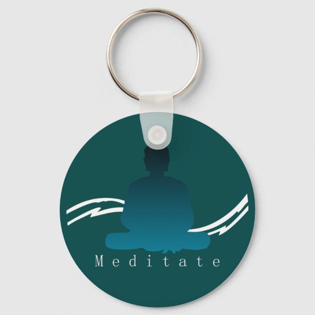 "Meditate" Beautiful Buddha. Keychain (Front)
