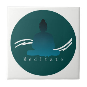 "Meditate" Beautiful Buddha. Tile