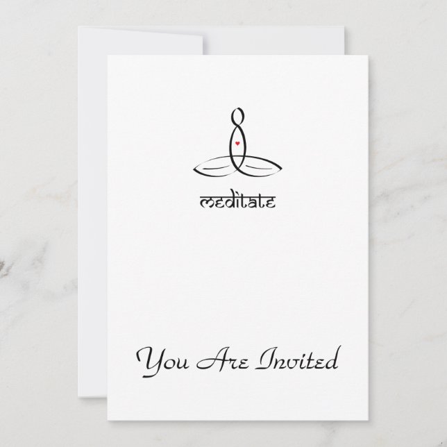 Meditate - Black Sanskrit style Invitation (Front)