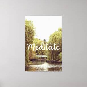 Meditate in the park inspirational message canvas print