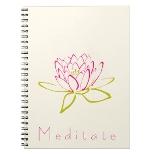 Meditate Lotus Flower / Water Lily Illustratio Notebook