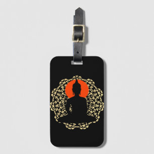 Meditate Silhouette Spiritual Relaxing Design Luggage Tag