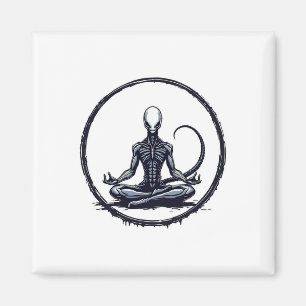 Meditating Alien Funny Sci-fi Horror Parody Zen Yo Magnet