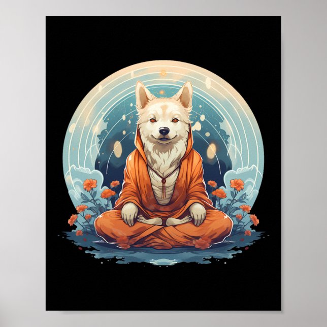 Meditating Animals In Yoga Position - Meditating D Poster (Front)
