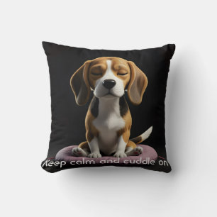 Meditating Beagle Throw Pillow