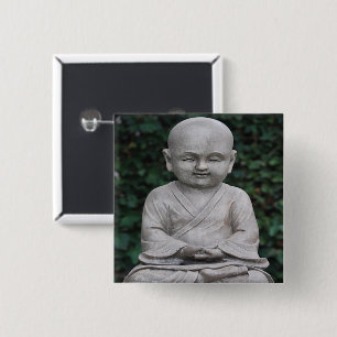 Meditating Buddah statue photo 2 Inch Square Button