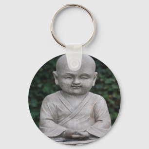 Meditating Buddah statue photo Keychain