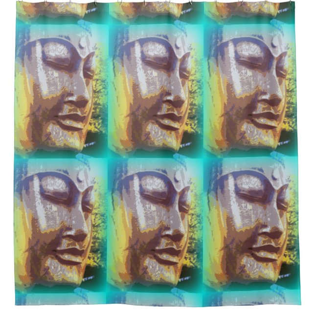 meditating buddha face green pattern (Front)