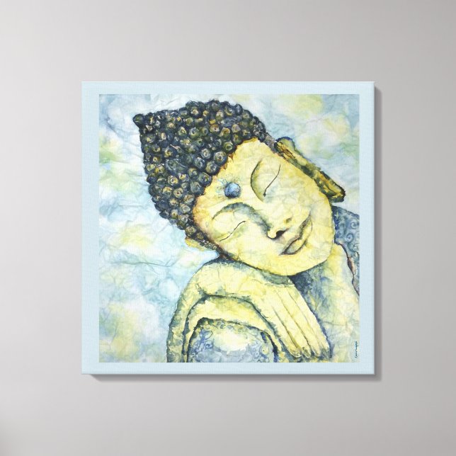 Meditating Buddha Watercolor Print Canvas 24x24 (Front)