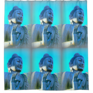 meditating buddha with mudra blue