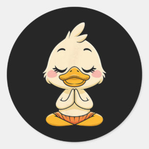 Meditating Duck Inner And Peace Yoga Relaxation Classic Round Sticker