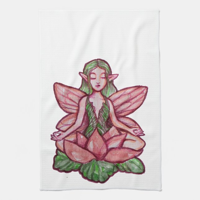 Meditating Fairy                                   Kitchen Towel (Vertical)