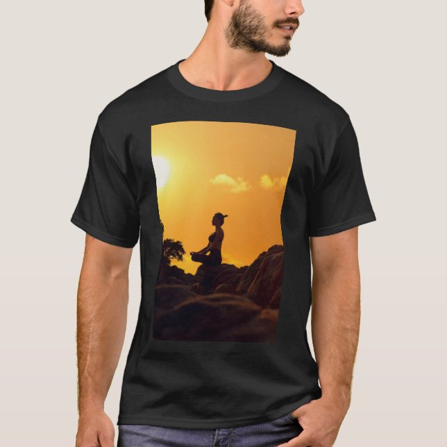 Meditating Girl in Nature T-Shirt (Front)