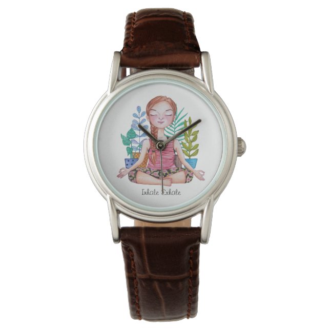 Meditating Girl With Plants Watch (Front)
