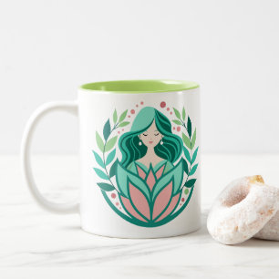 Meditating in the Garden Two-Tone Coffee Mug