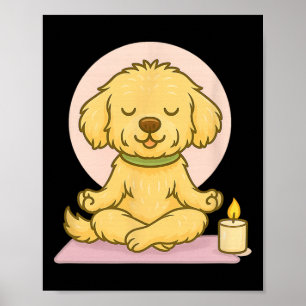 Meditating Maltipoo Yoga Dog Mindfulness Art  Poster