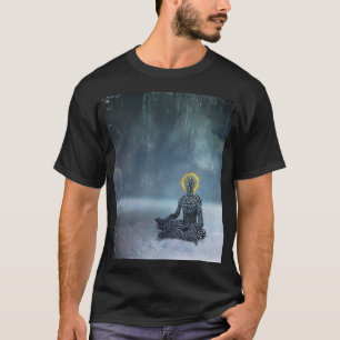 Meditating man. Flaming halo T-Shirt