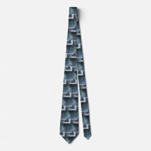 Meditating man. Flaming halo Tie