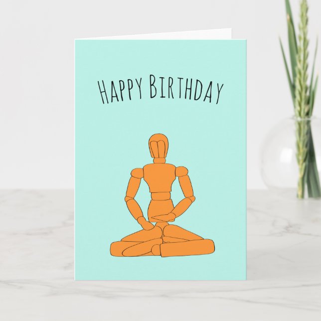Meditating Mannequin Birthday Card (Front)