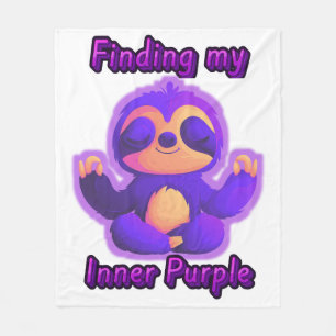 meditating purple sloth Finding my Inner Purple Fleece Blanket
