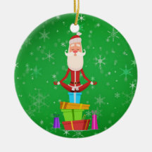 Meditating Santa Christmas Ornament