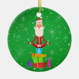 Meditating Santa Christmas Ornament