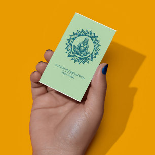 Meditating Sasquatch Yoga Studio QR Code Business Card