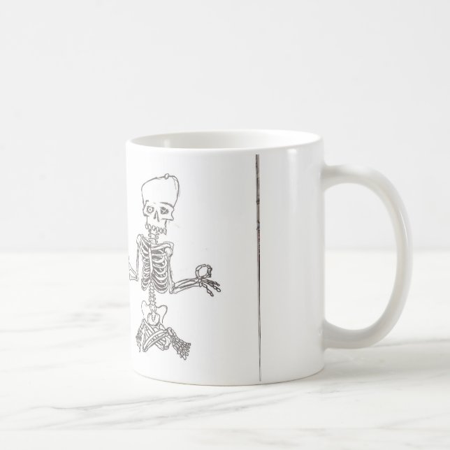 meditating skeleton coffee mug (Right)