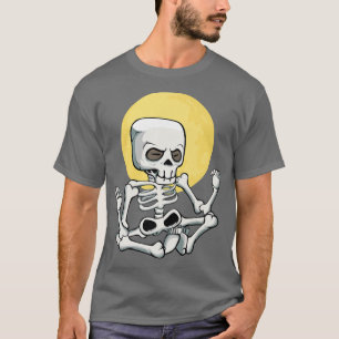 Meditating Skeleton Lazy Halloween Costume Funny Y T-Shirt