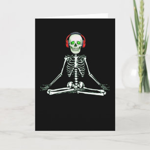 meditating skeleton namaste yoga gift for friend card