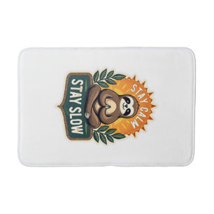 Meditating Sloth Vintage Relaxed Mind T-Shirt 2 Bath Mat
