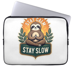 Meditating Sloth Vintage Relaxed Mind T-Shirt 2 Laptop Sleeve