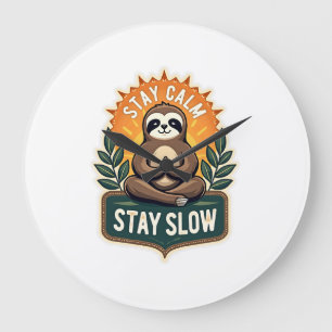 Meditating Sloth Vintage Relaxed Mind T-Shirt 2 Large Clock