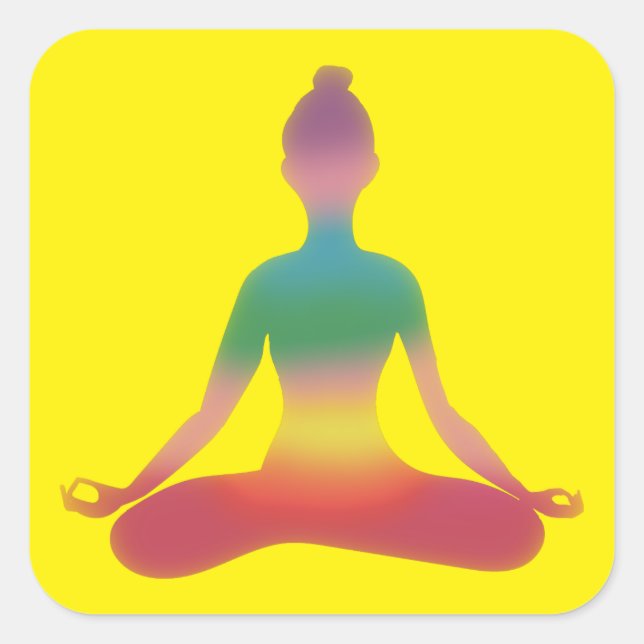Meditating Yoga Art  Square Sticker (Front)