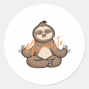 Meditating Yoga Sloth - Namaste  Classic Round Sticker