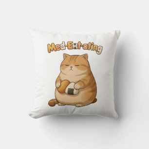 MeditatingEating Throw Pillow