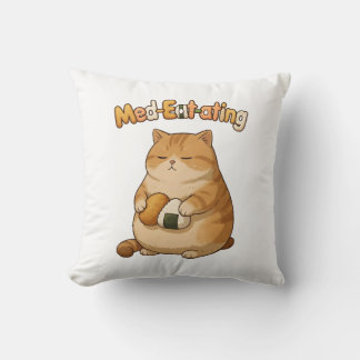 MeditatingEating Throw Pillow