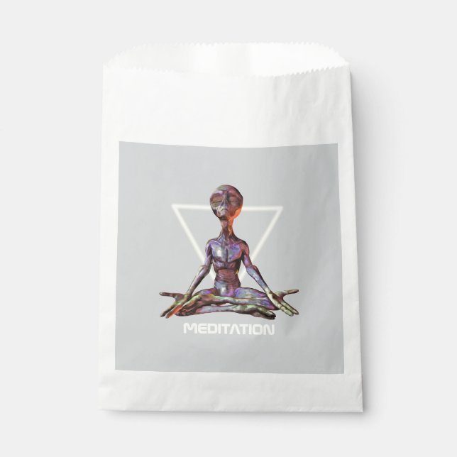 Meditation. Alien in tranquil pose Favour Bag (Front)