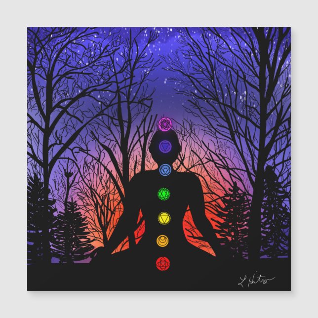 Meditation and the Trees on a starry night Sunset (Front)